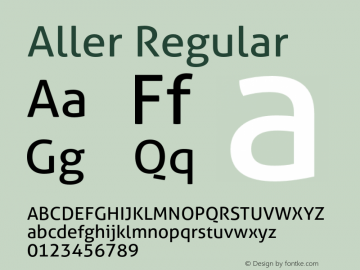 Aller-Regular Version 1.010 Font Sample