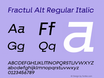 FractulAlt-Italic Version 1.000 | wf-rip DC20190520图片样张