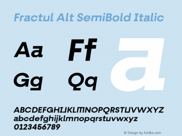 FractulAlt-SemiBoldItalic Version 1.000 | wf-rip DC20190520 Font Sample