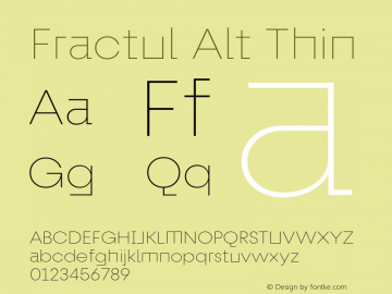 FractulAlt-Thin Version 1.000 | wf-rip DC20190520 Font Sample