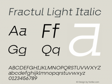 Fractul-LightItalic Version 1.000 | wf-rip DC20190520 Font Sample