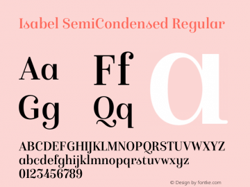 IsabelSemiCond-Regular Version 1.000 | wf-rip DC20171010 Font Sample