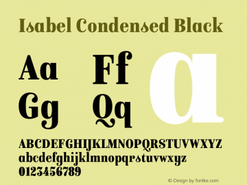 IsabelCondensed-Black Version 1.000 | w-rip DC20170330图片样张