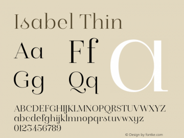 Isabel-Thin Version 1.000 | w-rip DC20161210 Font Sample