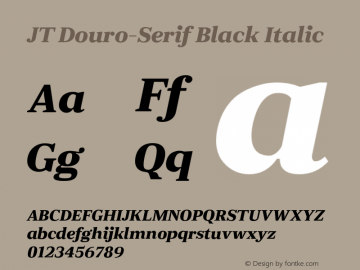 JTDouro-Serif-BlackItalic Version 1.000 | wf-rip DC20190520 Font Sample