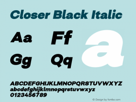 Closer-BlackItalic Version 1.000图片样张