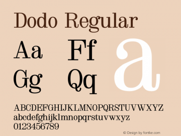 Dodo Regular Version 1.000 | wf-rip DC20190510 Font Sample