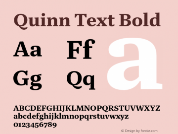 QuinnText-Bold Version 1.0图片样张