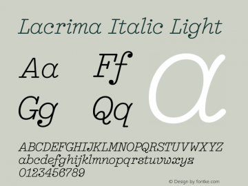 Lacrima Italic Light Version 3.001 | wf-rip DC20190405图片样张