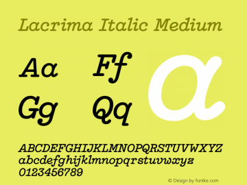 Lacrima Italic Medium Version 3.001 | wf-rip DC20190405 Font Sample