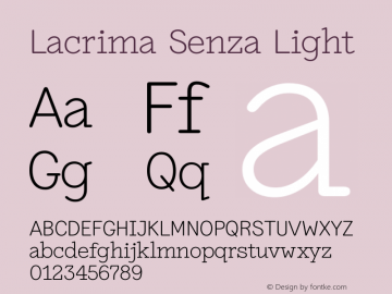 Lacrima Senza Light Version 3.001 | wf-rip DC20190405 Font Sample