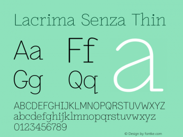 Lacrima Senza Thin Version 3.001 | wf-rip DC20190405 Font Sample