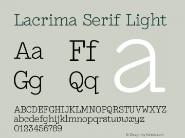 Lacrima Serif Light Version 3.001 | wf-rip DC20190405 Font Sample