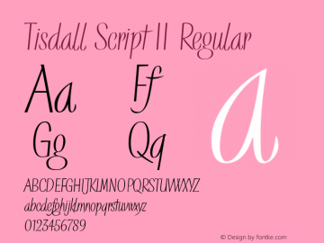 Tisdall Script II Regular Macromedia Fontographer 4.1 16.05.2003 Font Sample