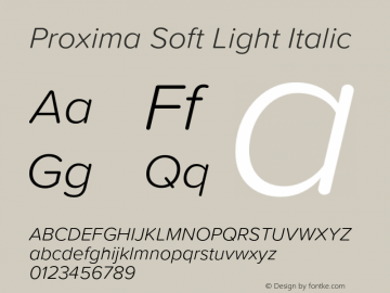 ProximaSoft-LightIt Version 1.005 | w-rip DC20181225 Font Sample