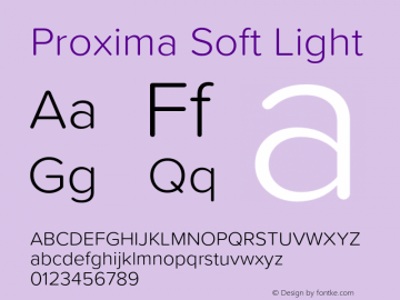 ProximaSoft-Light Version 1.005 | w-rip DC20181225 Font Sample