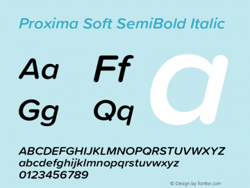 ProximaSoft-SemiBoldIt Version 1.005 | w-rip DC20181225 Font Sample