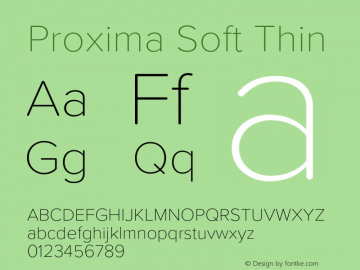 ProximaSoft-Thin Version 1.005 | w-rip DC20181225 Font Sample