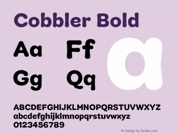 Cobbler-Bold Version 1.010 | w-rip DC20181210 Font Sample