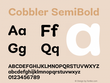Cobbler-SemiBold Version 1.010 | w-rip DC20181210 Font Sample