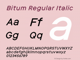 Bitum-Italic Version 1.000 | wf-rip DC20180930图片样张