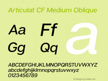 ArticulatCF-MediumOblique Version 2.500 | wf-rip DC20180210 Font Sample