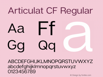 ArticulatCF-Regular Version 2.600 | wf-rip DC20180210图片样张