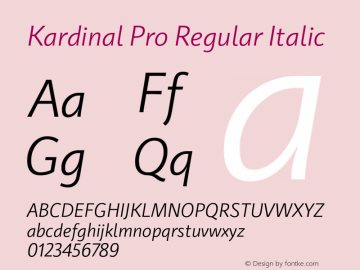 KardinalPro-Italic Version 1.000 | wf-rip DC20180125 Font Sample