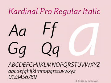 KardinalPro-Italic Version 1.000 | wf-rip DC20180125图片样张