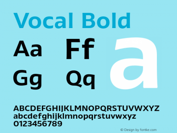 Vocal-Bold Version 1.000 | wf-rip DC20171210 Font Sample