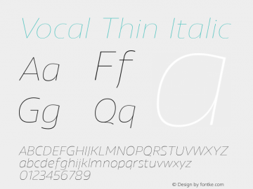 Vocal-ThinItalic Version 1.000 | wf-rip DC20171210 Font Sample