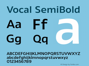 Vocal-SemiBold Version 1.000 | wf-rip DC20171210 Font Sample