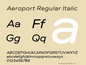 Aeroport-Italic Version 2.000 | wf-rip DC20171025 Font Sample