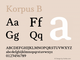Korpus B Version 2.007;PS 002.007;hotconv 1.0.88;makeotf.lib2.5.64775图片样张