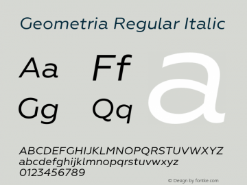 Geometria-Italic Version 1.002 | wf-rip DC20160710 Font Sample