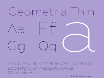 Geometria-Thin Version 1.002 | wf-rip DC20160710 Font Sample