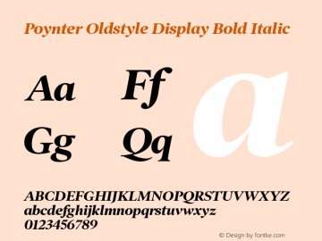 PoynterOldstyleDisplay-BoldIt Version 1.0 Font Sample