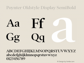 PoynterOldstyleDisplay-SemiBold Version 1.0 Font Sample