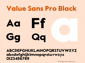 Value Sans Pro Black Version 2.003图片样张