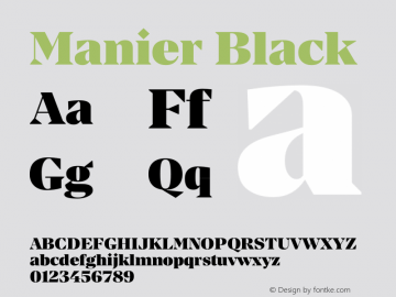 Manier Black Version 2.000 | wf-rip DC20190405 Font Sample