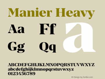 Manier Heavy Version 2.000 | wf-rip DC20190405 Font Sample