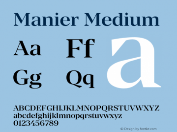 Manier Medium Version 2.000 | wf-rip DC20190405 Font Sample