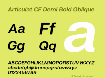 Articulat CF Demi Bold Oblique Version 2.600 | wf-rip DC20190115图片样张