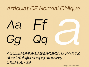 Articulat CF Normal Oblique Version 2.600 | wf-rip DC20190115 Font Sample