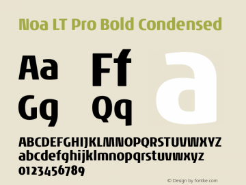 NoaLTPro-BoldCondensed Version 1.00 Font Sample