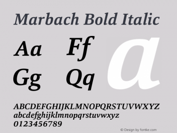 Marbach-BoldItalic Version 1.000;com.myfonts.easy.hoftype.marbach.bold-italic.wfkit2.version.4wmh Font Sample
