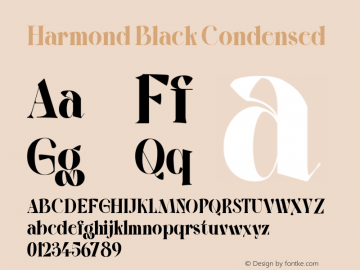 Harmond Black Condensed Version 1.001;Fontself Maker 3.5.4 Font Sample