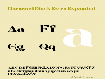 Harmond Black Extra Expanded Version 1.001;Fontself Maker 3.5.4 Font Sample