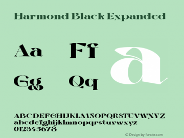 Harmond Black Expanded Version 1.001;Fontself Maker 3.5.4图片样张