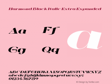 Harmond Black Ita ExtExp Version 1.001;Fontself Maker 3.5.4 Font Sample